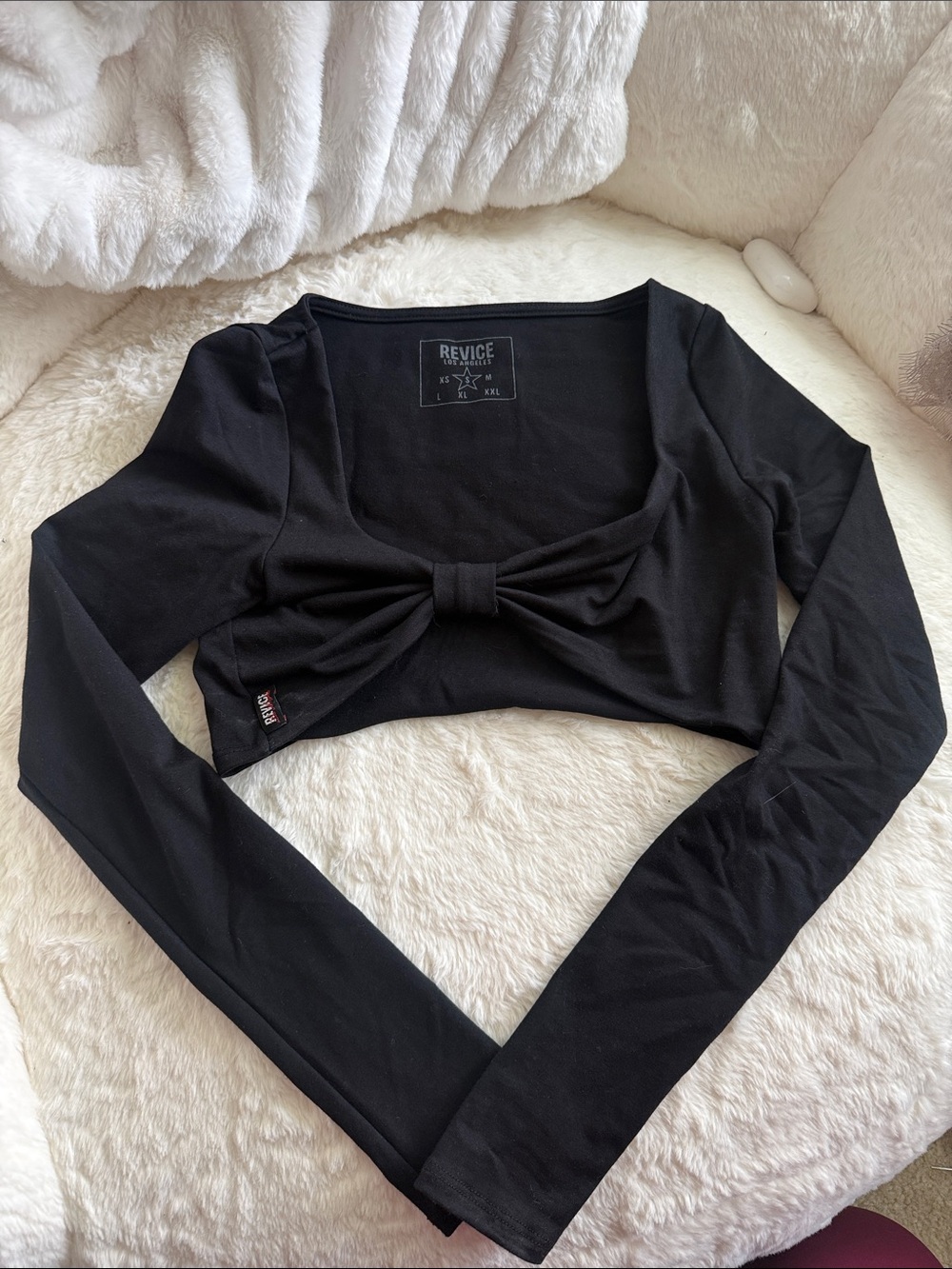 Revice Bailey Long sleeve crop top black - Picture 5 of 6
